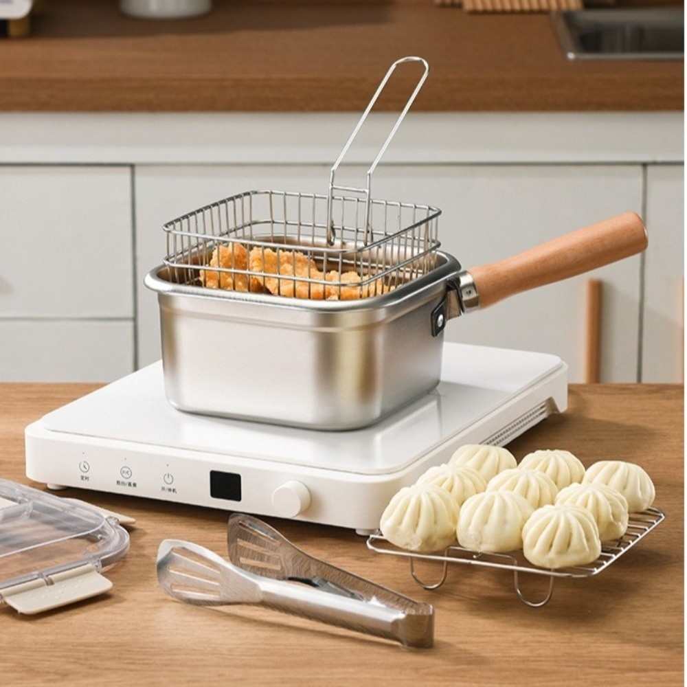 Camping Cooking Pots And Pans Set - Przenośna patelnia ze stali nierdzewnej, kwadratowa,