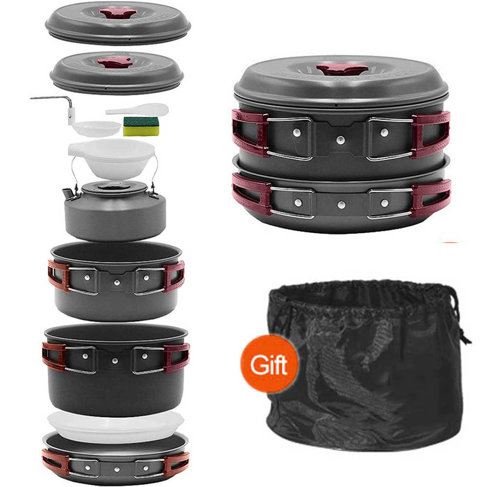 Camping Cooking Pots And Pans Set - Gotowanie na świeżym powietrzu Zestaw piknikowy