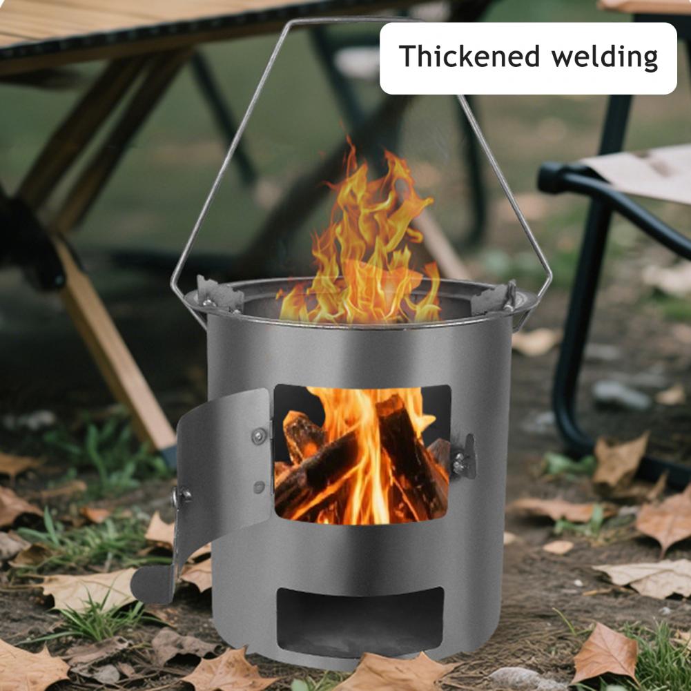 Camping Cooking Easy - Przenośny piec kempingowy na drewno, kuchenka