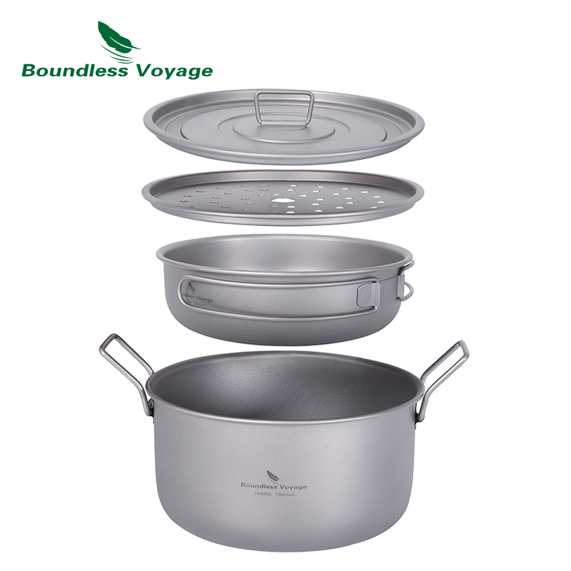 Camping Cooking Pots And Pans Set - Boundless Voyage Camping garnek do gotowania