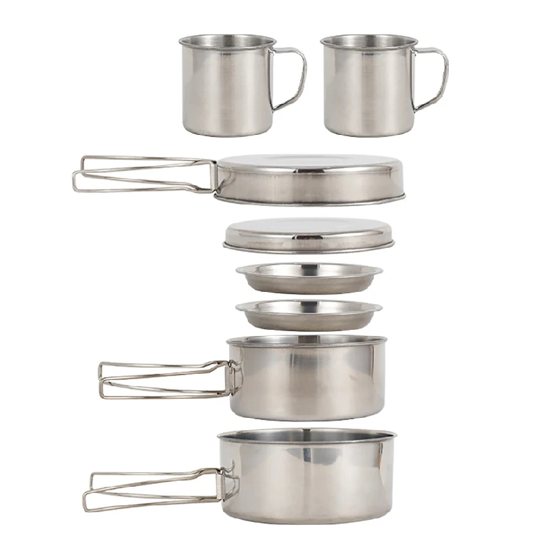 8-częściowy zestaw naczyń kemp – Camping Cooking Pots And Pans Set recenzja i cena
