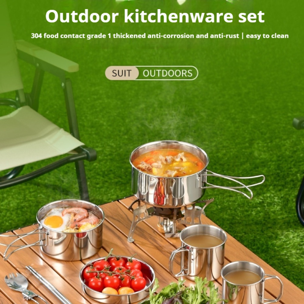 12 szt. Zestaw do gotowania w  – Camping Cooking Pots And Pans Set recenzja i cena