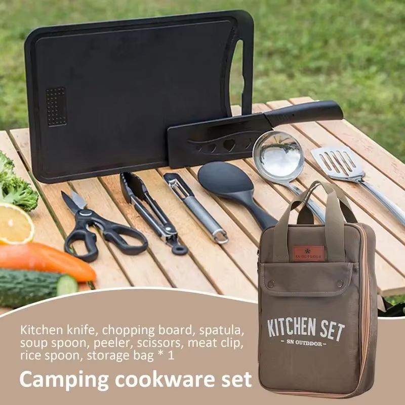 8-częściowy zestaw naczyń kuch – Camping Cooking Rack recenzja i cena