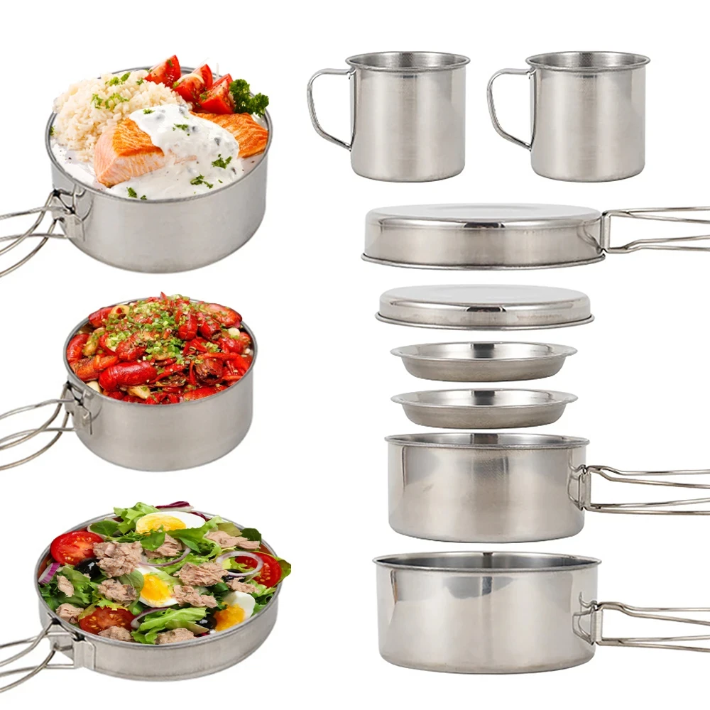 8-częściowy zestaw naczyń kemp – Camping Cooking Pots And Pans Set recenzja i cena