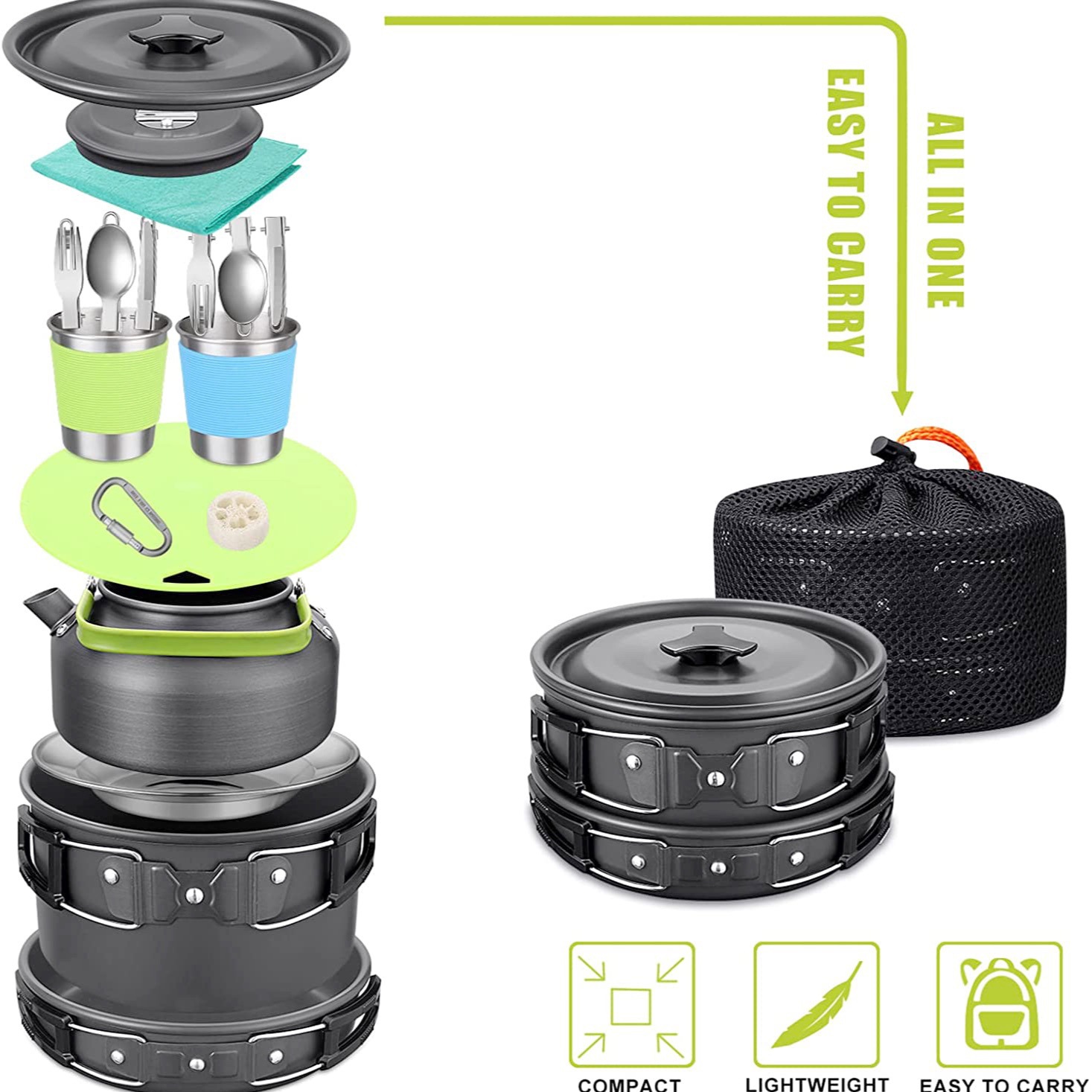Kompletny zestaw kempingowy dl – Camping Cooking Easy recenzja i cena