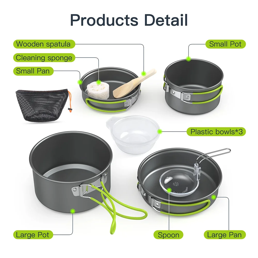 Zestaw naczyń kempingowych do  – Camping Cooking Materials recenzja i cena