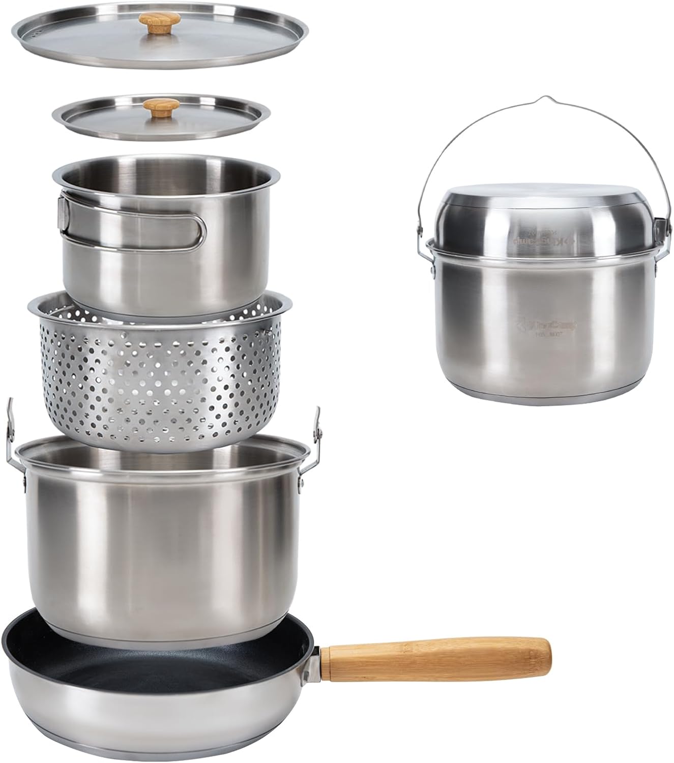 Zestaw naczyń kempingowych ze  – Camping Cooking Pots And Pans Set recenzja i cena