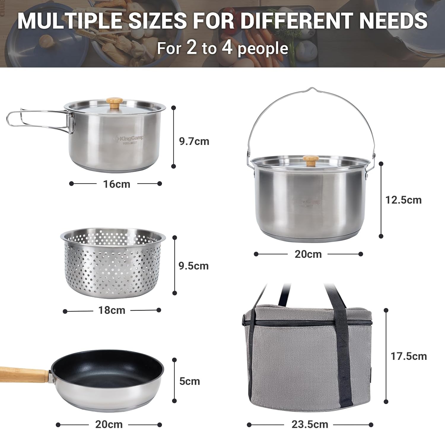 Zestaw naczyń kempingowych ze  – Camping Cooking Pots And Pans Set recenzja i cena