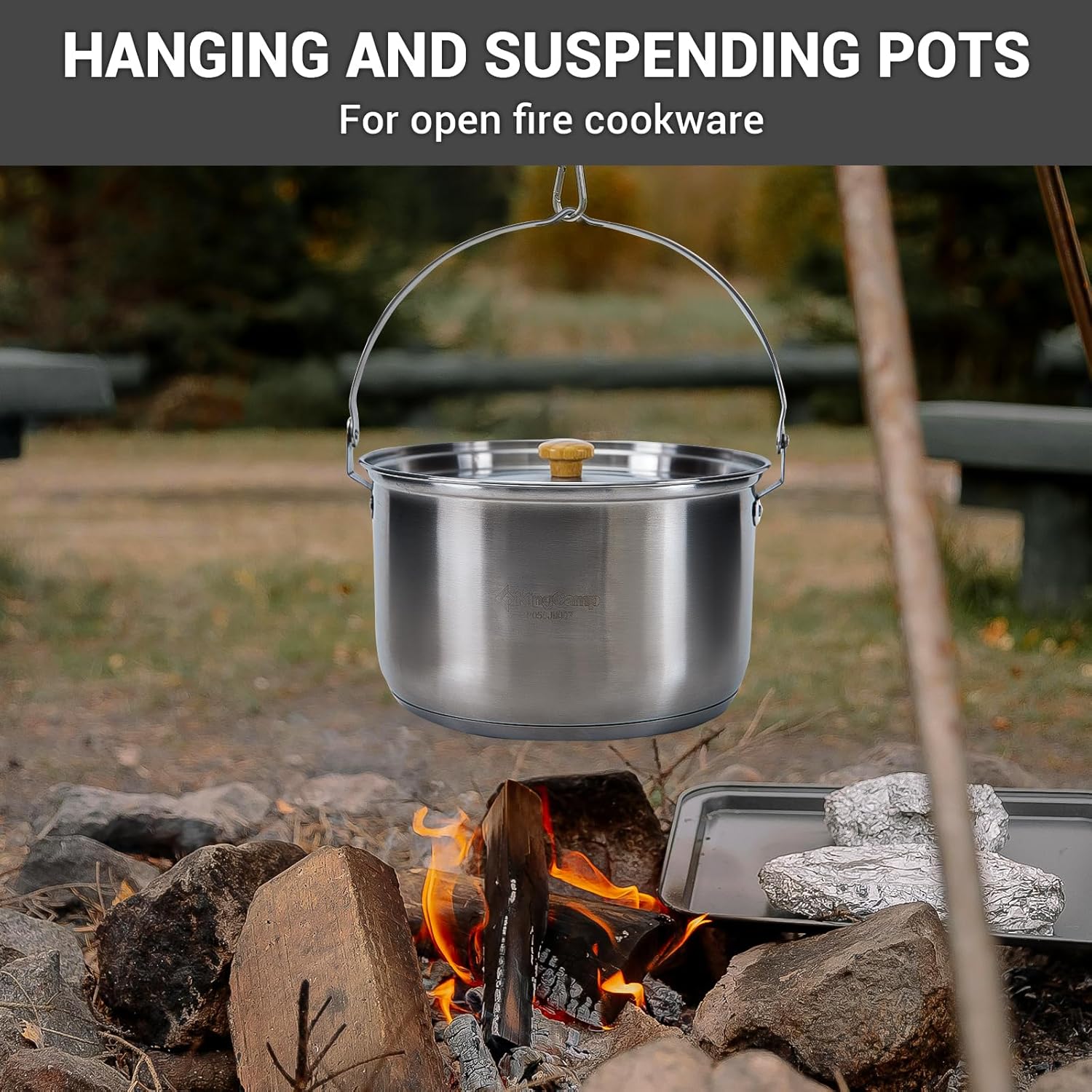 Zestaw naczyń kempingowych ze  – Camping Cooking Pots And Pans Set recenzja i cena