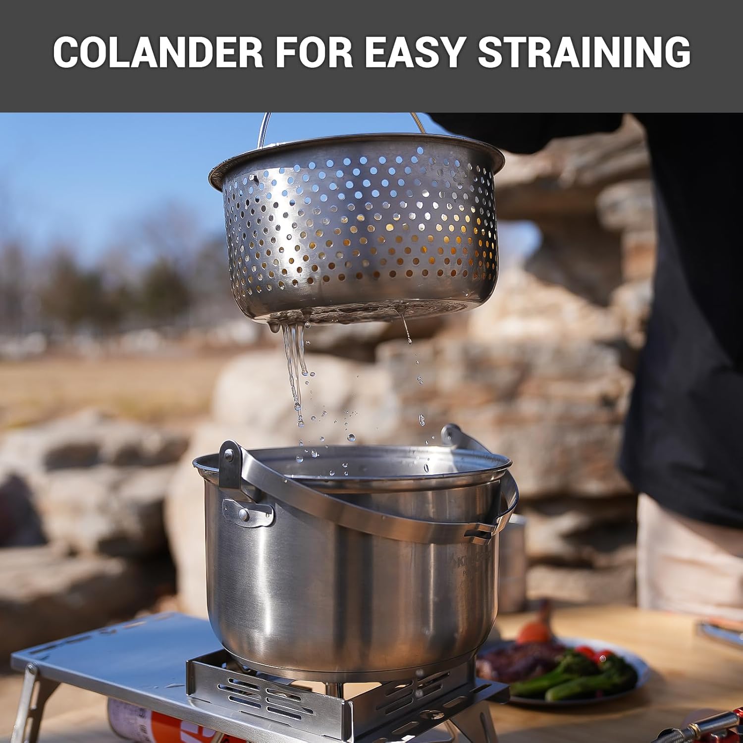Zestaw naczyń kempingowych ze  – Camping Cooking Pots And Pans Set recenzja i cena