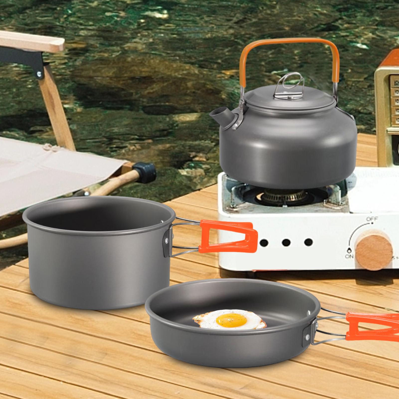 Zestaw naczyń kempingowych, ga – Camping Cooking Pots And Pans Set recenzja i cena