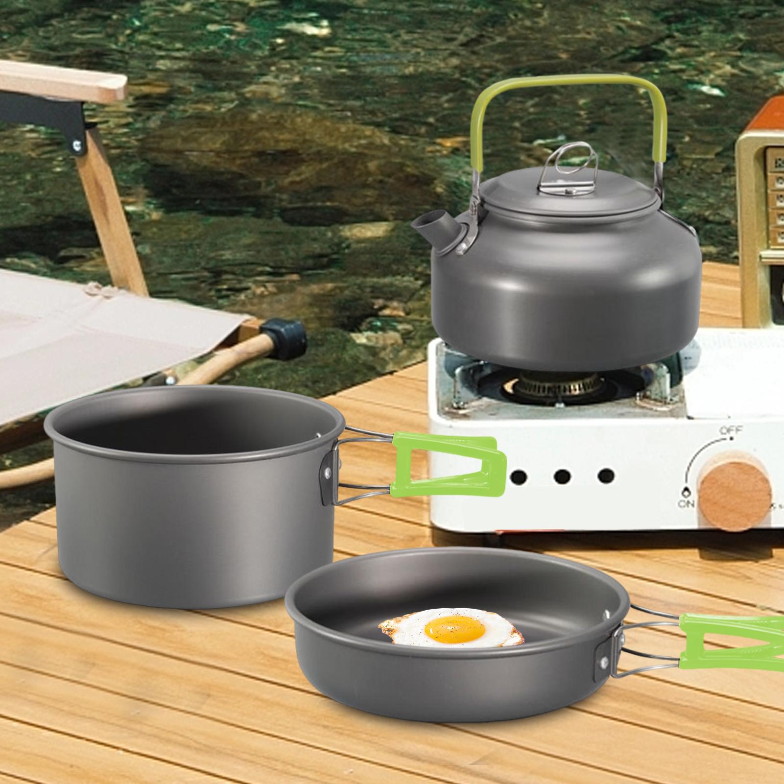 Zestaw naczyń kempingowych, ga – Camping Cooking Pots And Pans Set recenzja i cena