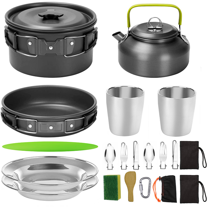 1 Zestaw Naczyń Kempingowych n – Camping Cooking Pots And Pans Set recenzja i cena