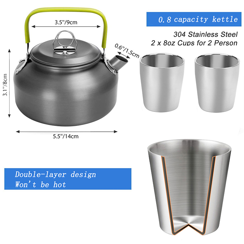 1 Zestaw Naczyń Kempingowych n – Camping Cooking Pots And Pans Set recenzja i cena