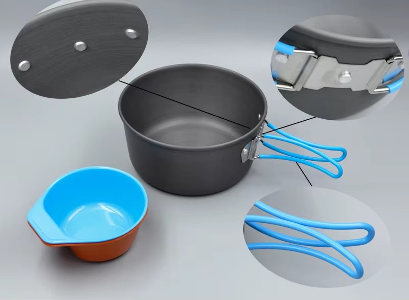 Naczynia kempingowe Zestaw gar – Camping Cooking Pots And Pans Set recenzja i cena